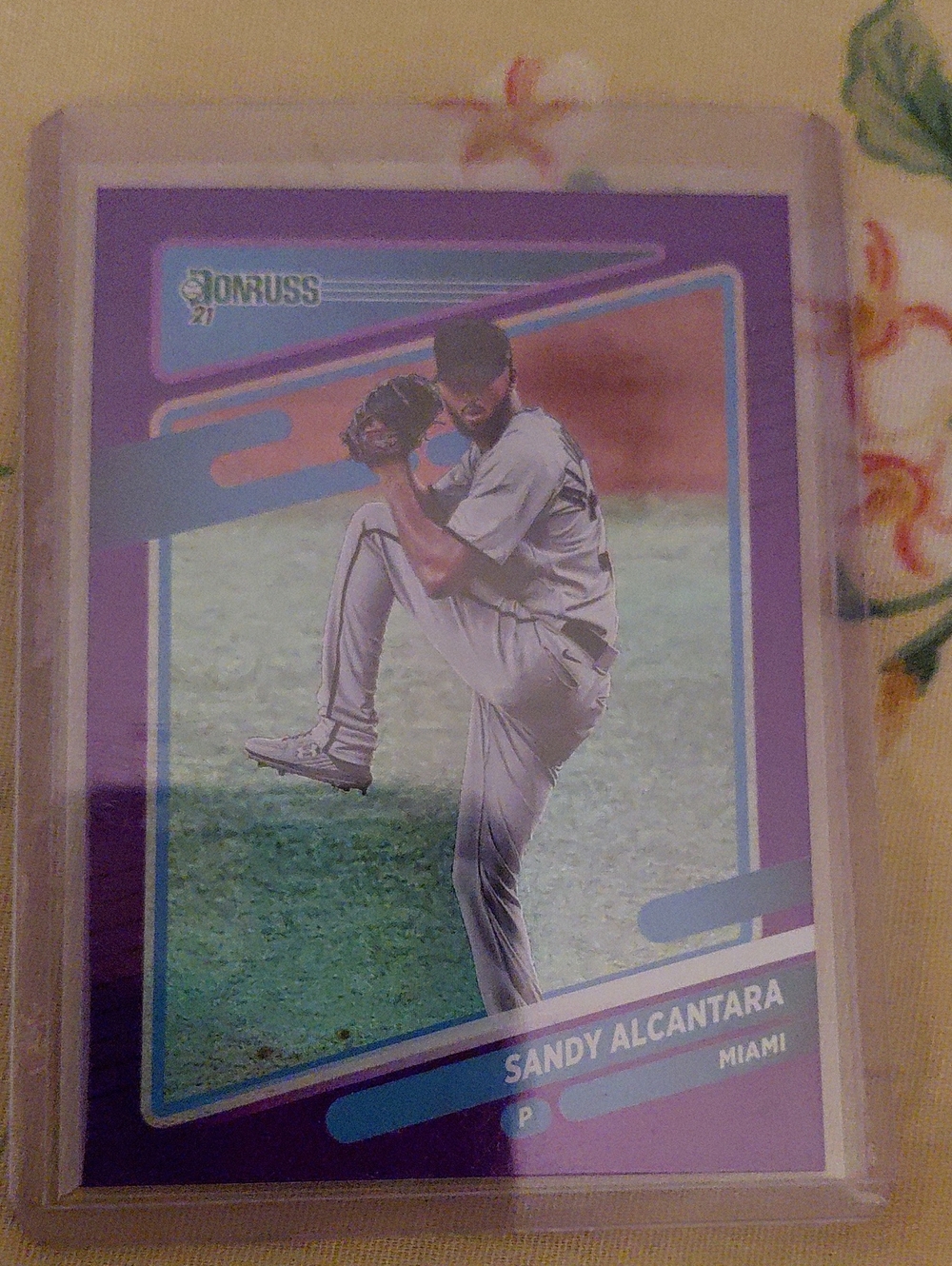 Russ Purple Sandy Alcantara Baseball Card Sleeve